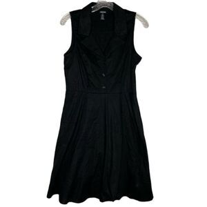 Maurices Black Sleeveless 1/2 Button Down Collared Tulle Dress 9/10 Minimalist